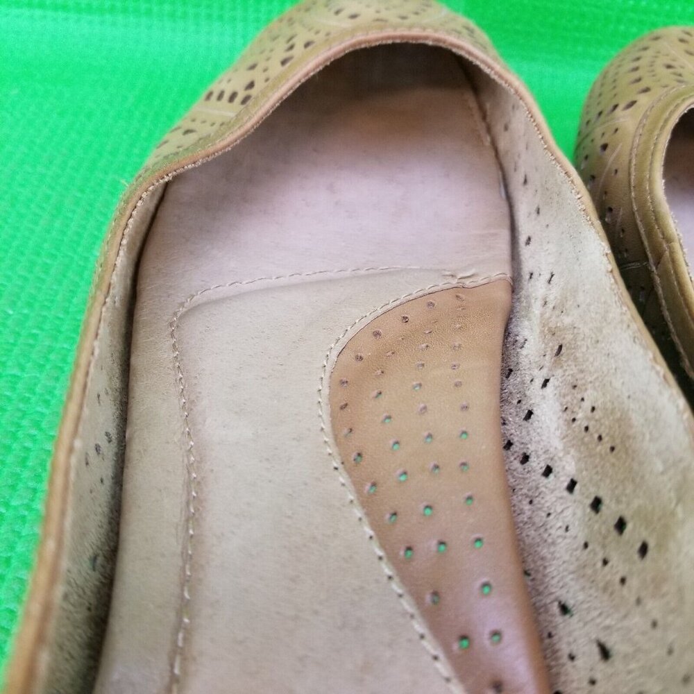 ✅ WOMENS 9B EARTH ROYALE SAND BROWN LEATHER BALLET FLATS LOAFERS DRESS SHOES - Picture 16 of 16